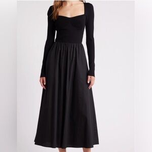 Moon River Black Long Sleeve Dress